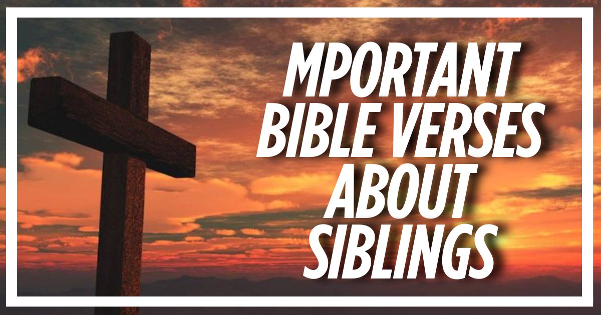 41 Important Bible Verses About Siblings